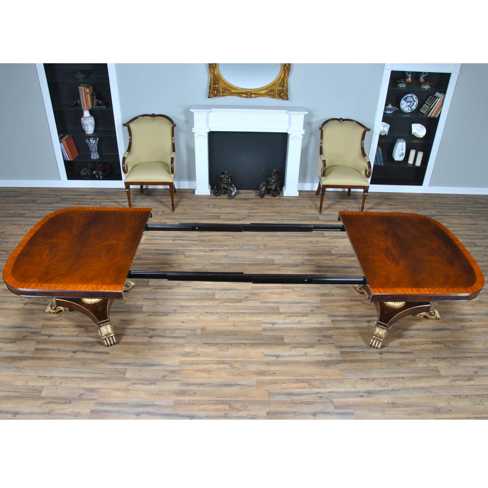 Long Regency Mahogany Dining Table  In New Condition For Sale In Annville, PA
