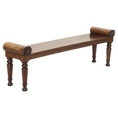 Long Regency Mahogany Hall Bench