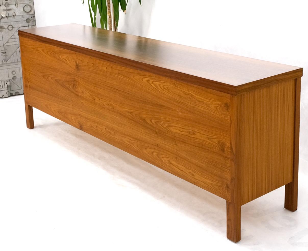 Long Rosewood Danish Mid-Century Modern 4 Doors Drawers Credenza Finished Back For Sale 10