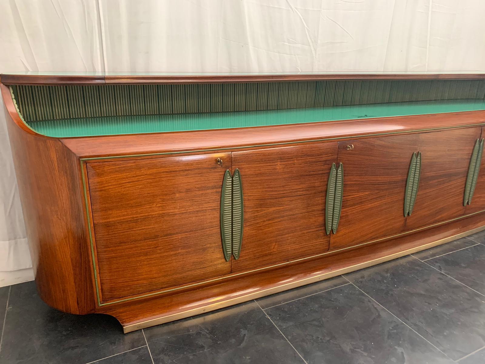 Italian Long Rosewood Sideboard from Dassi, 1950s