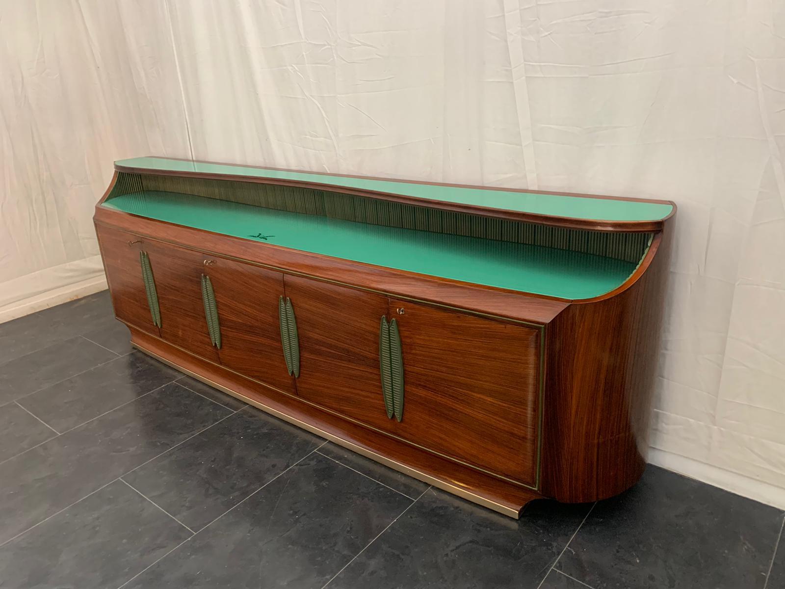 Long Rosewood Sideboard from Dassi, 1950s In Good Condition In Montelabbate, PU