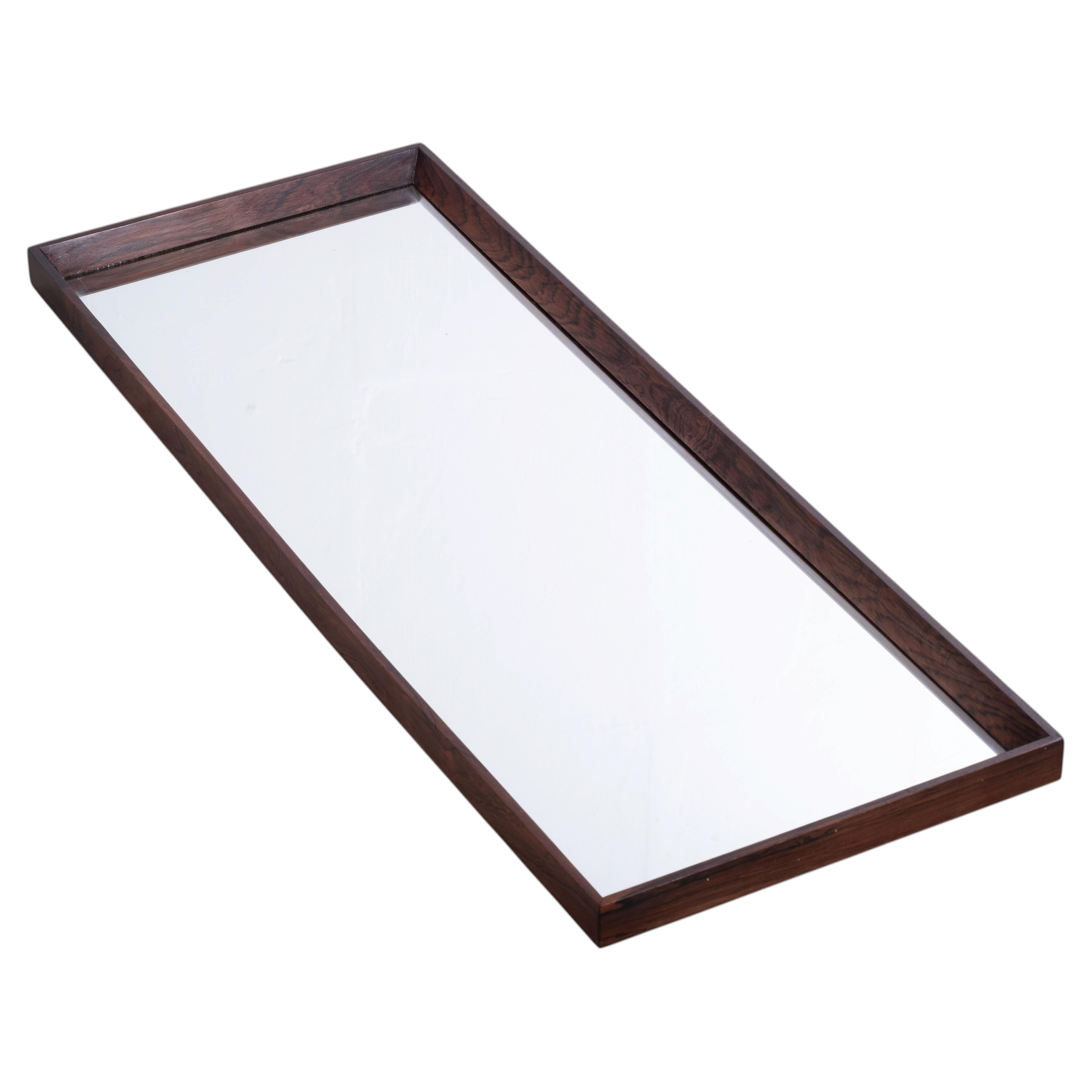 Long Rosewood Wall Mirror, Denmark, 1960s For Sale