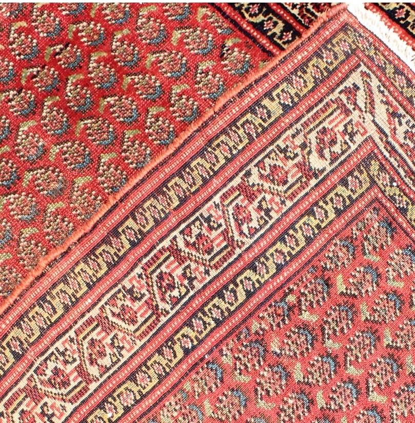 20th Century Long Runner Antique Persian Malayer Runner with Saraband Design in Soft Red  For Sale