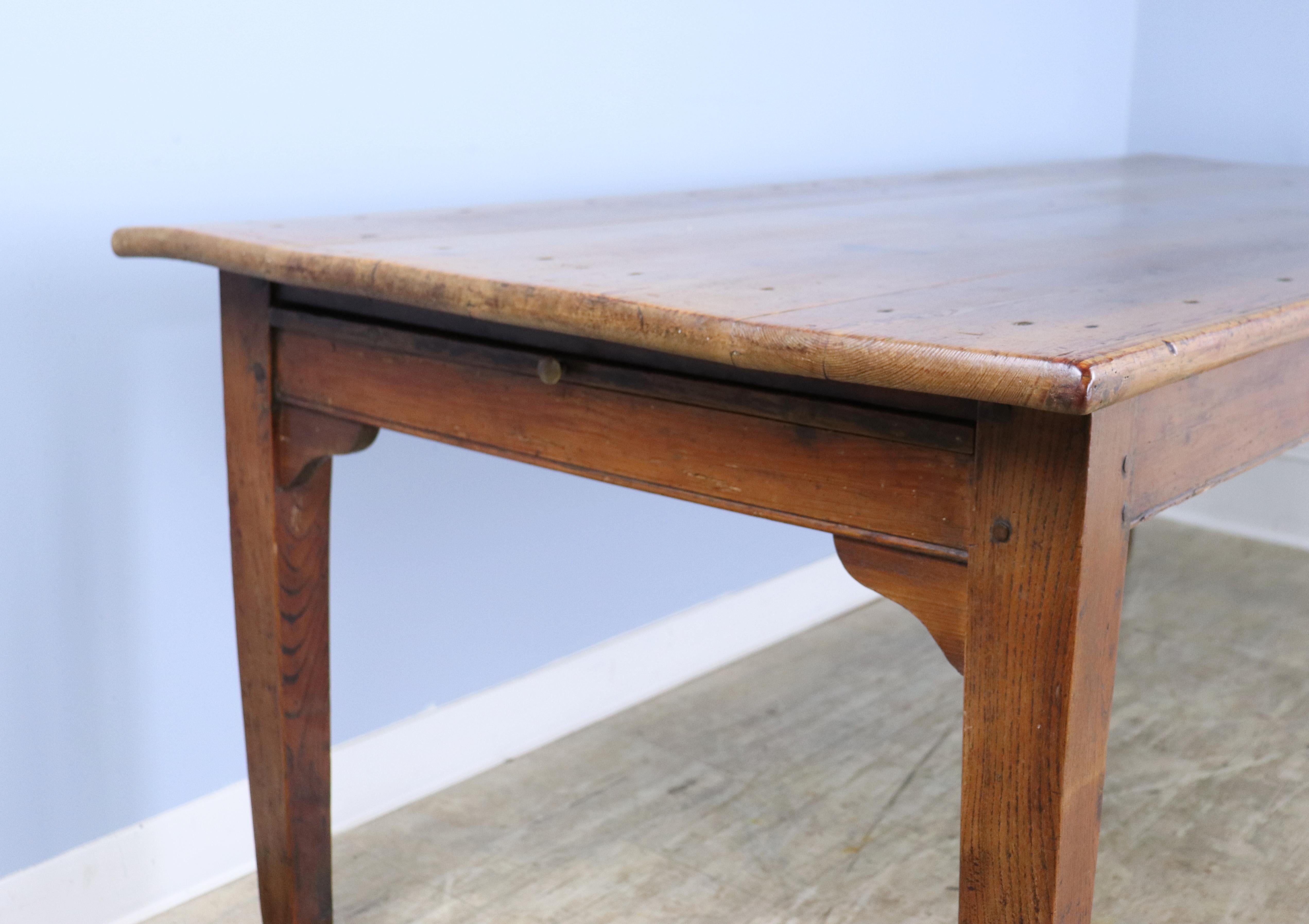 Long Rustic Antique Pine Farm Table In Good Condition For Sale In Port Chester, NY