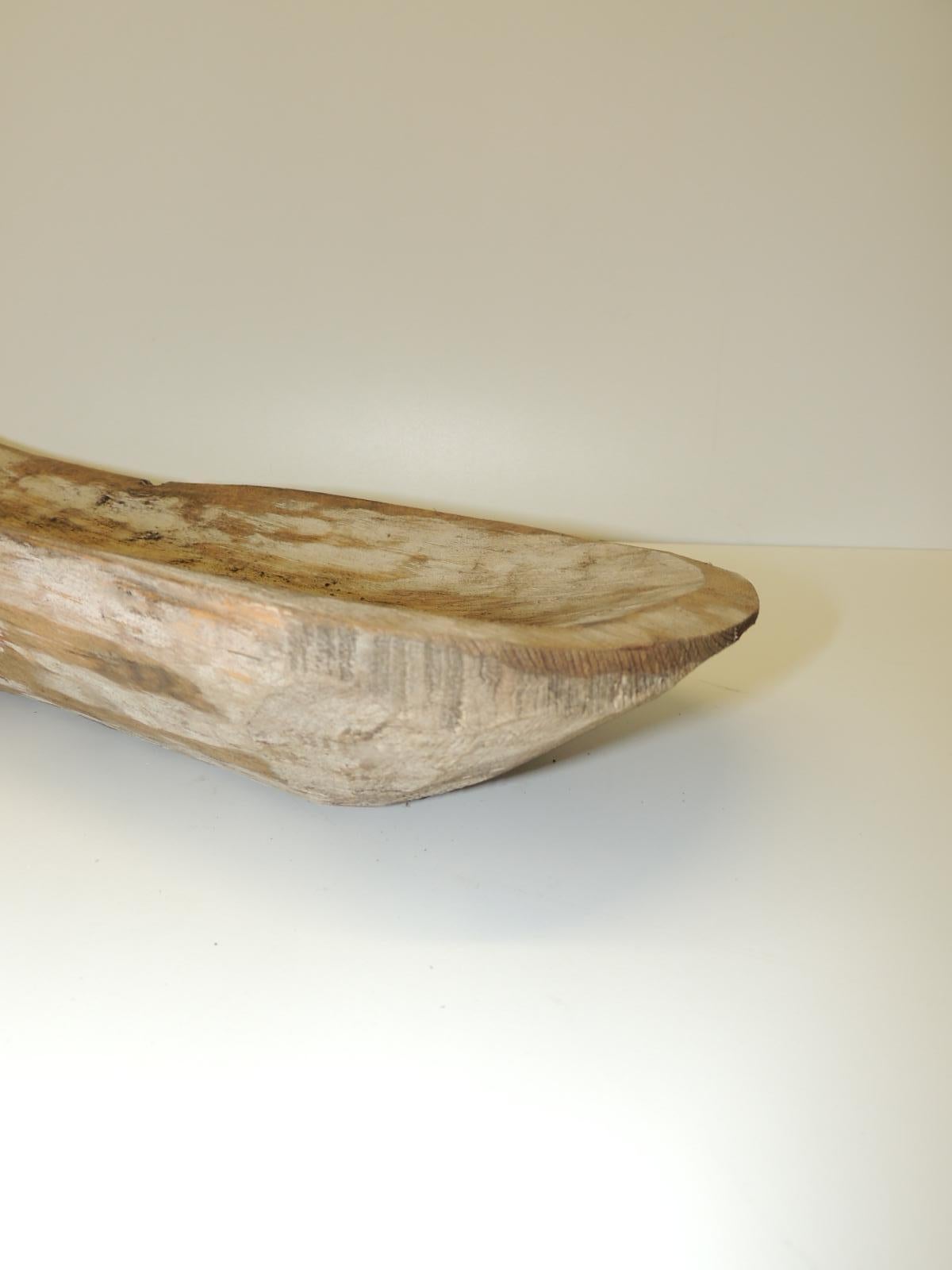 Balinese Long Rustic Bread Serving Bowl with Light Patina