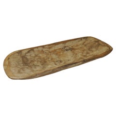 Long Rustic Bread Serving Bowl with Light Patina