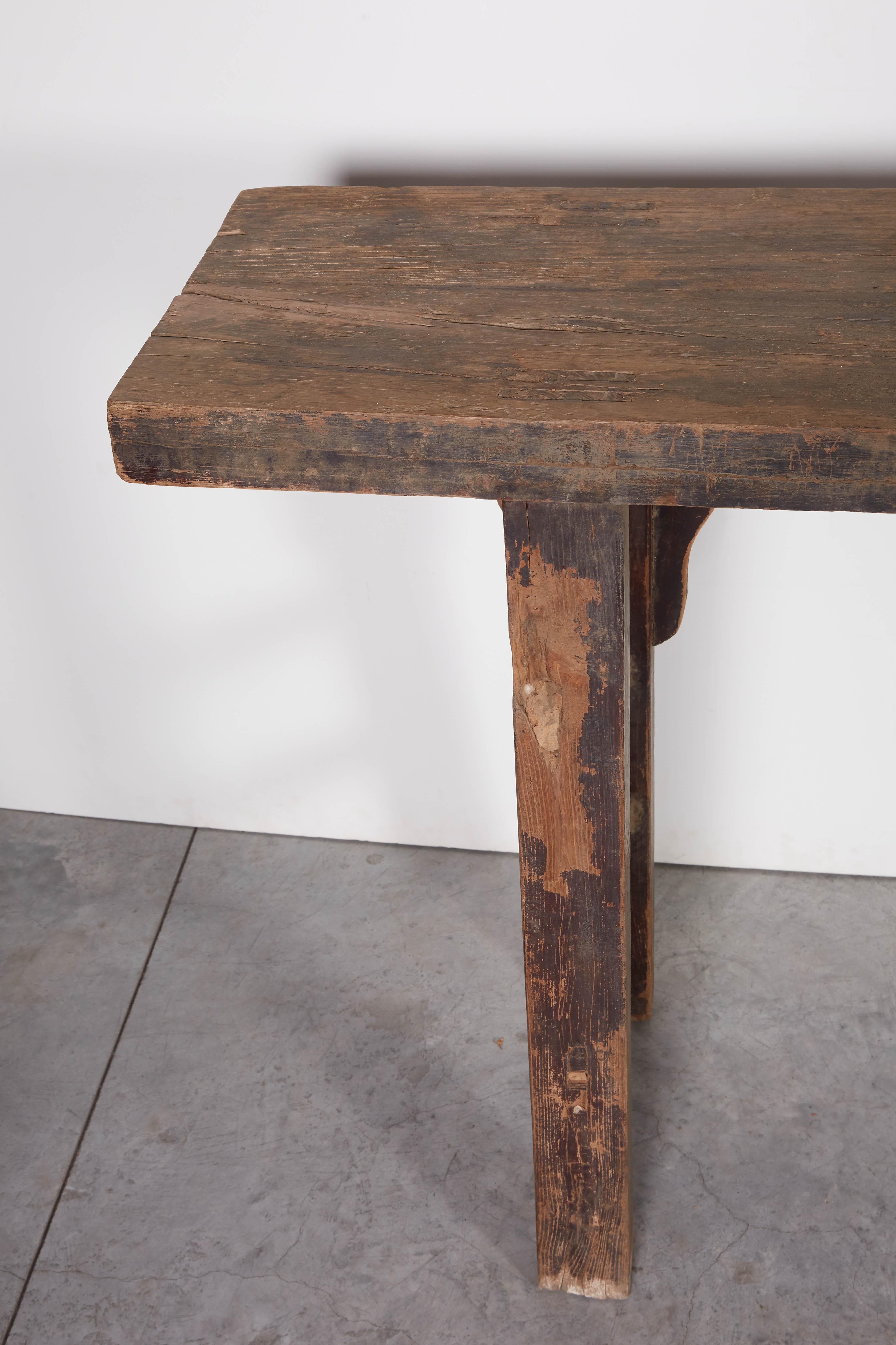 Long Rustic Console with Great Patina 7