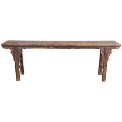 Antique Long Rustic Console with Great Patina