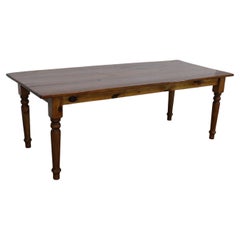 Long Rustic Country Knotty Pine Dining Table