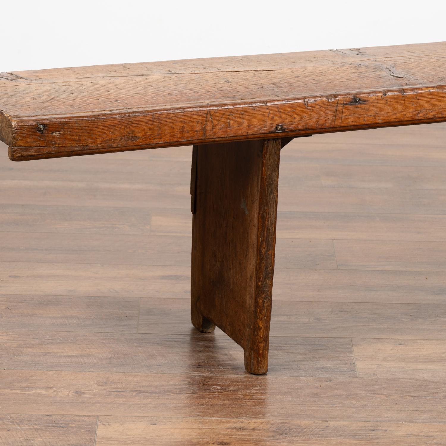 Long Rustic Narrow Bench from Denmark, circa 1880 In Good Condition In Round Top, TX