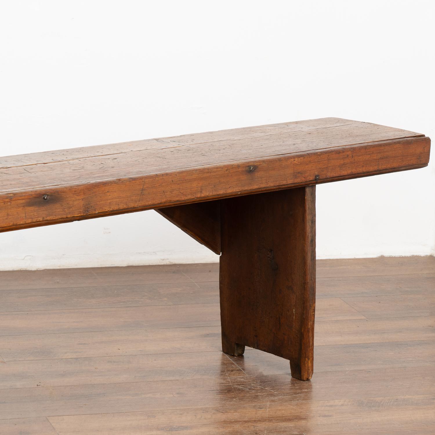 Long Rustic Narrow Bench from Denmark, circa 1880 In Good Condition In Round Top, TX