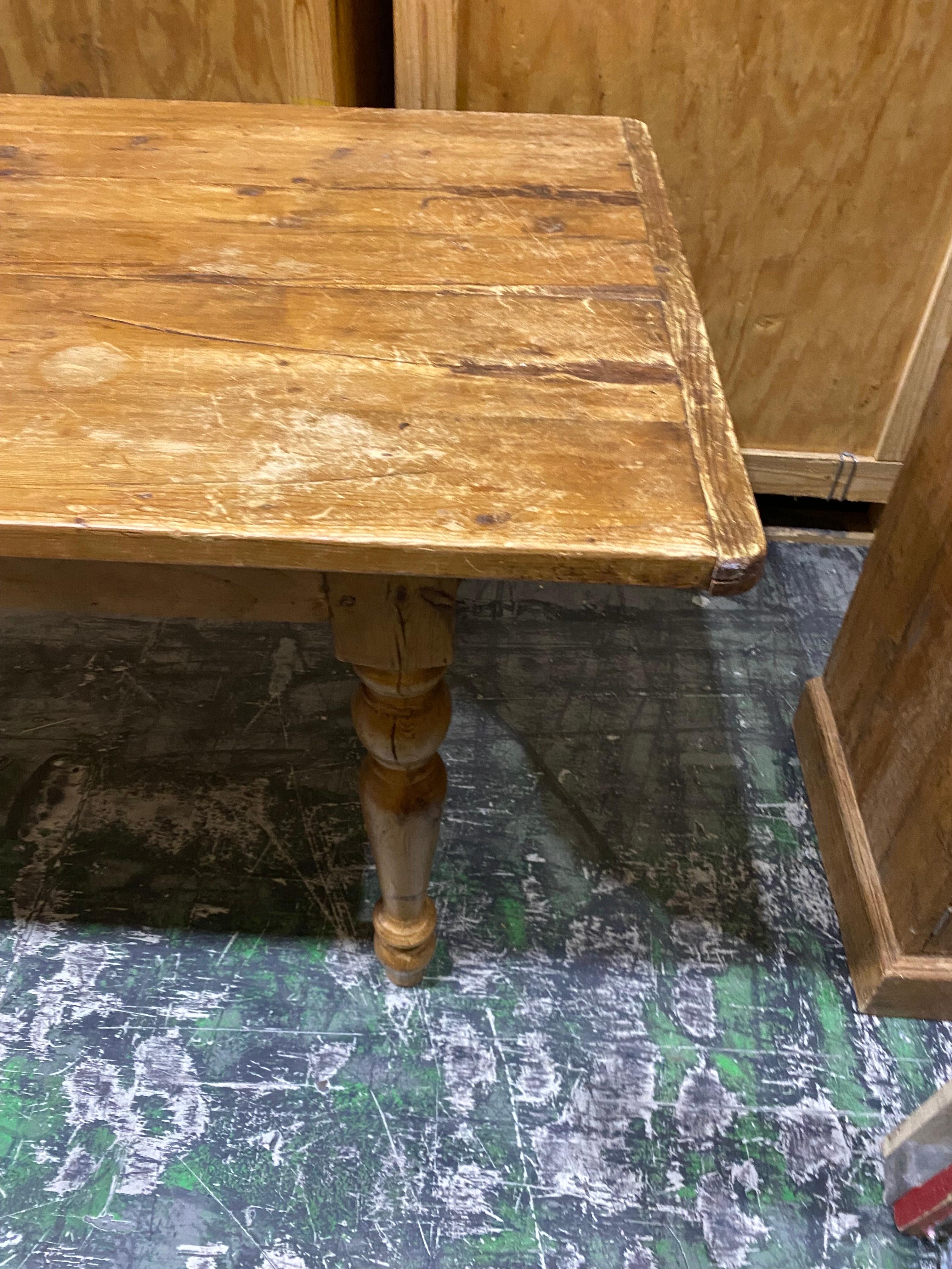 Long Rustic Pine Dining Table For Sale 5