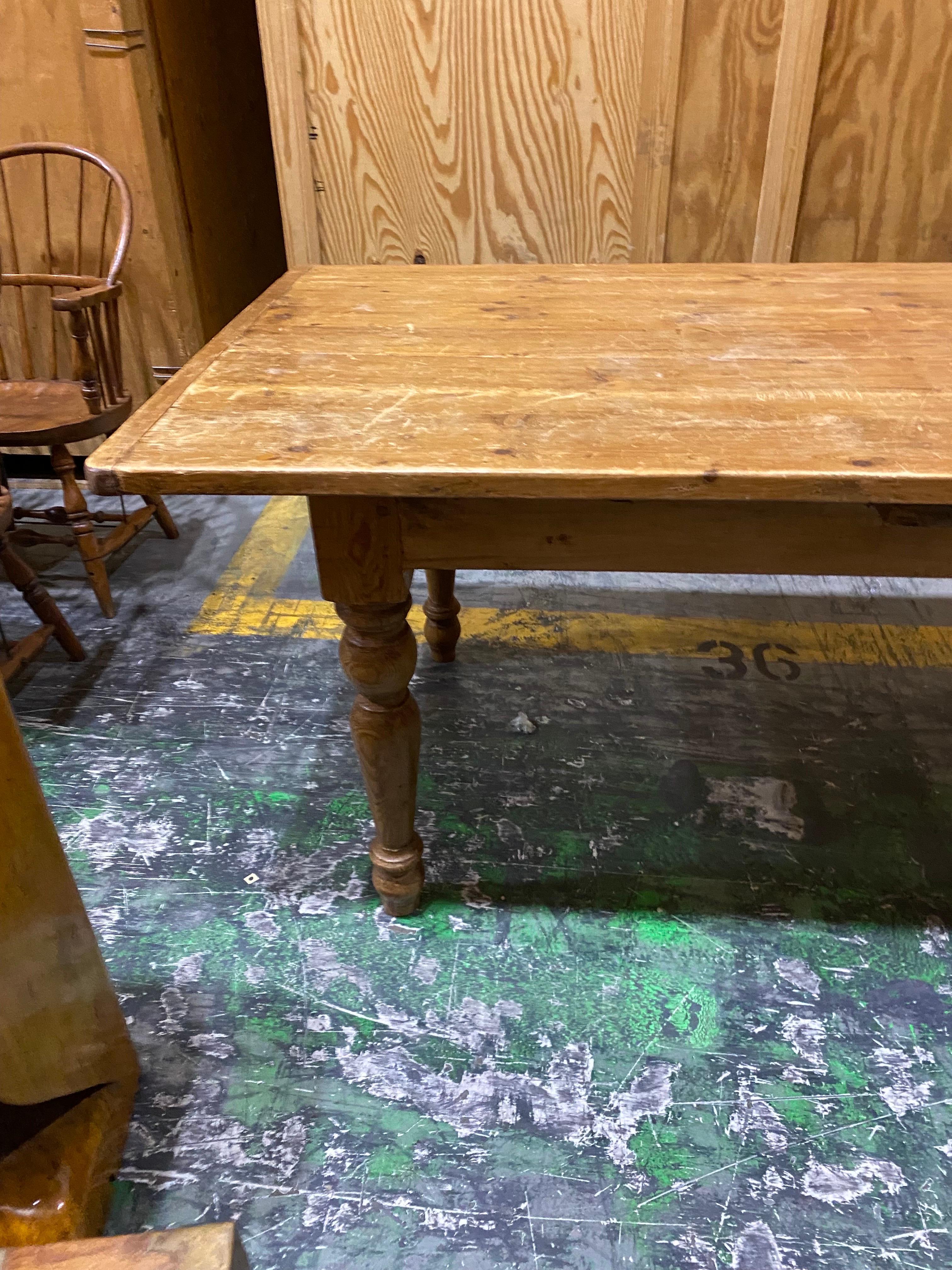 Long Rustic Pine Dining Table For Sale 10