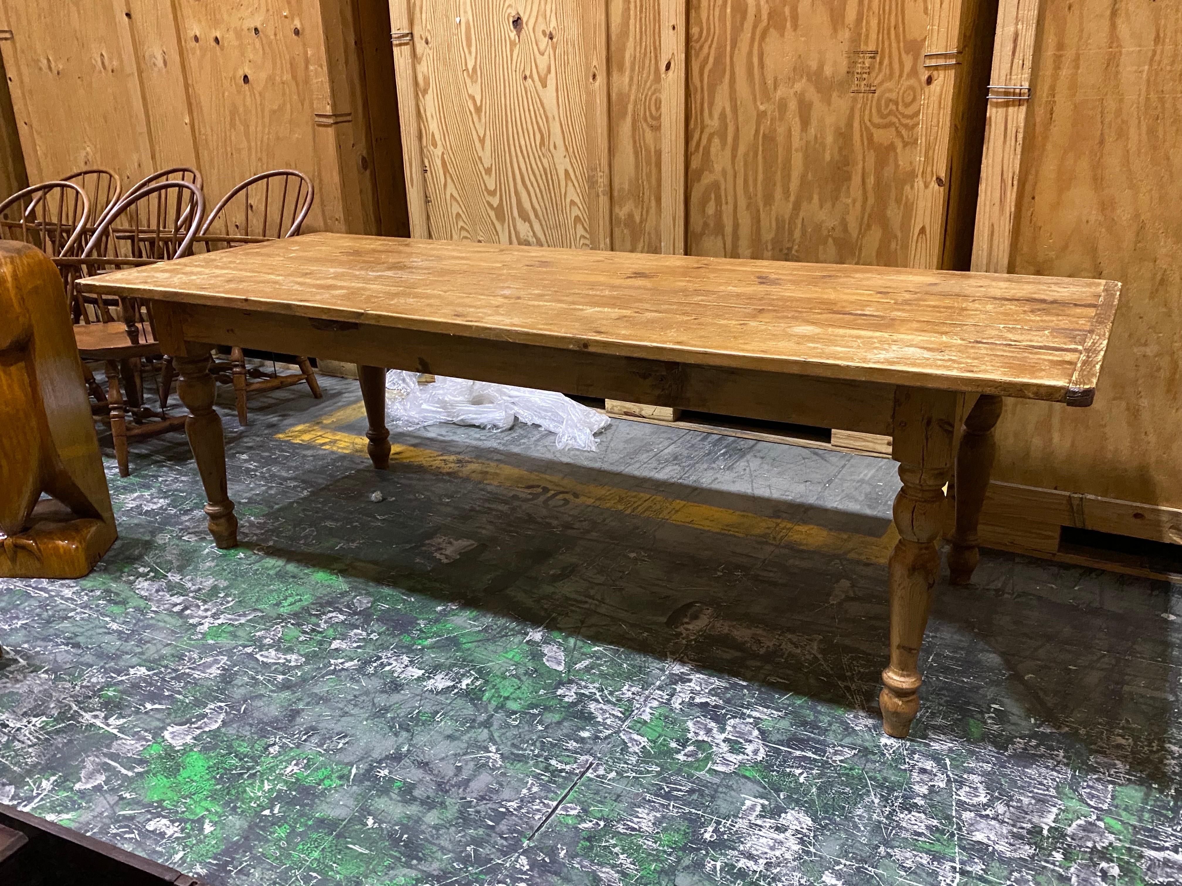 distressed pine long dining table