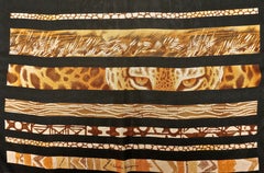 Long Salvatore Ferragamo Pure Silk Chiffon African Print Scarf