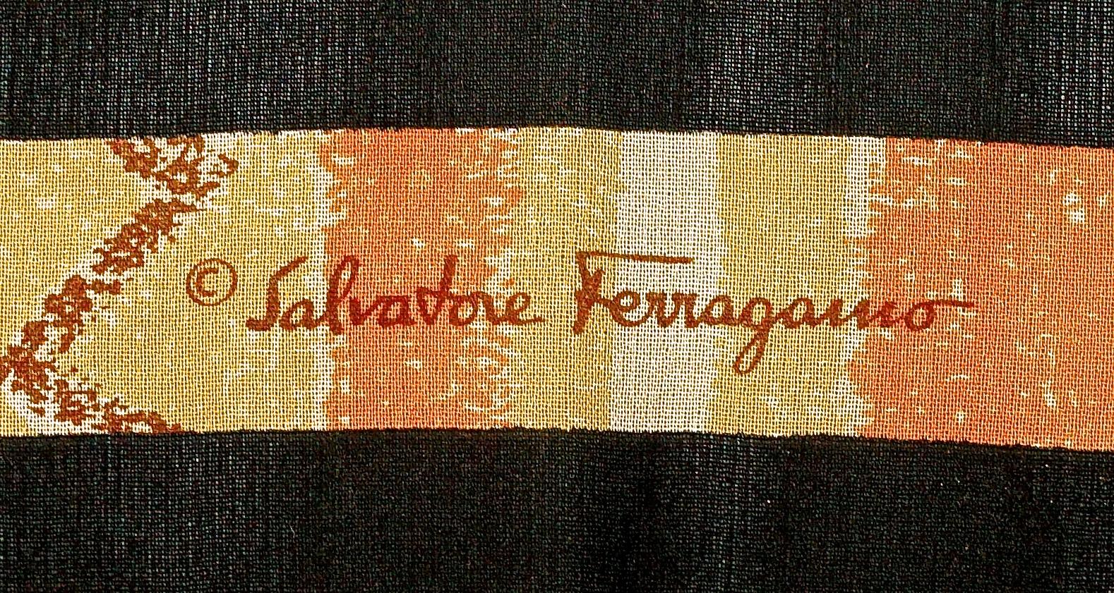 Long Salvatore Ferragamo Pure Silk Chiffon African Print Scarf In Good Condition In London, GB