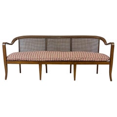 Long Sculptural Midcentury Cane Back Settee manner of Edward Wormley for Dunbar