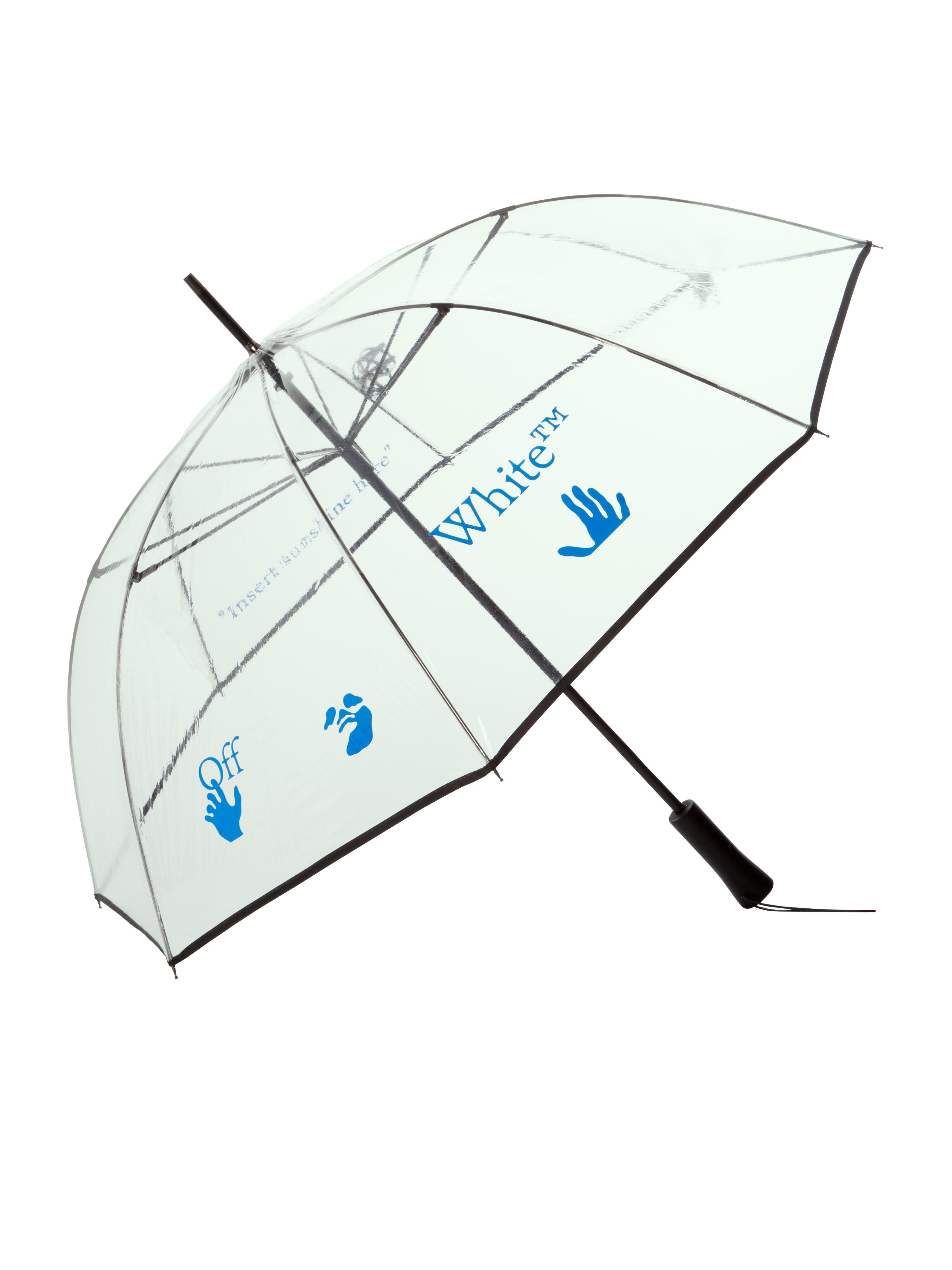 Off-White Long See Thru Umbrella Transparent Black Blue For Sale