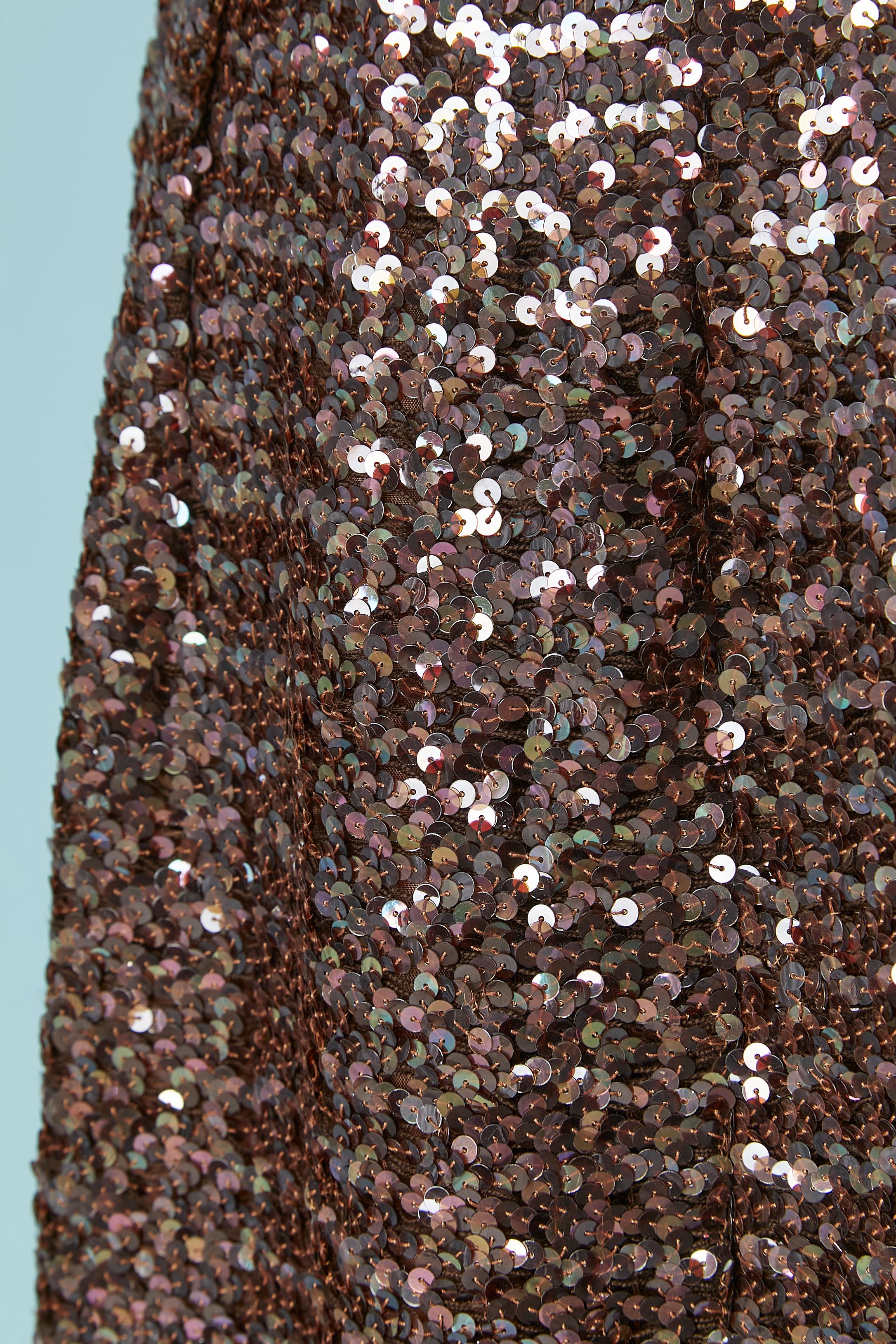 Noir Longue jupe à paillettes Circa 1970's en vente