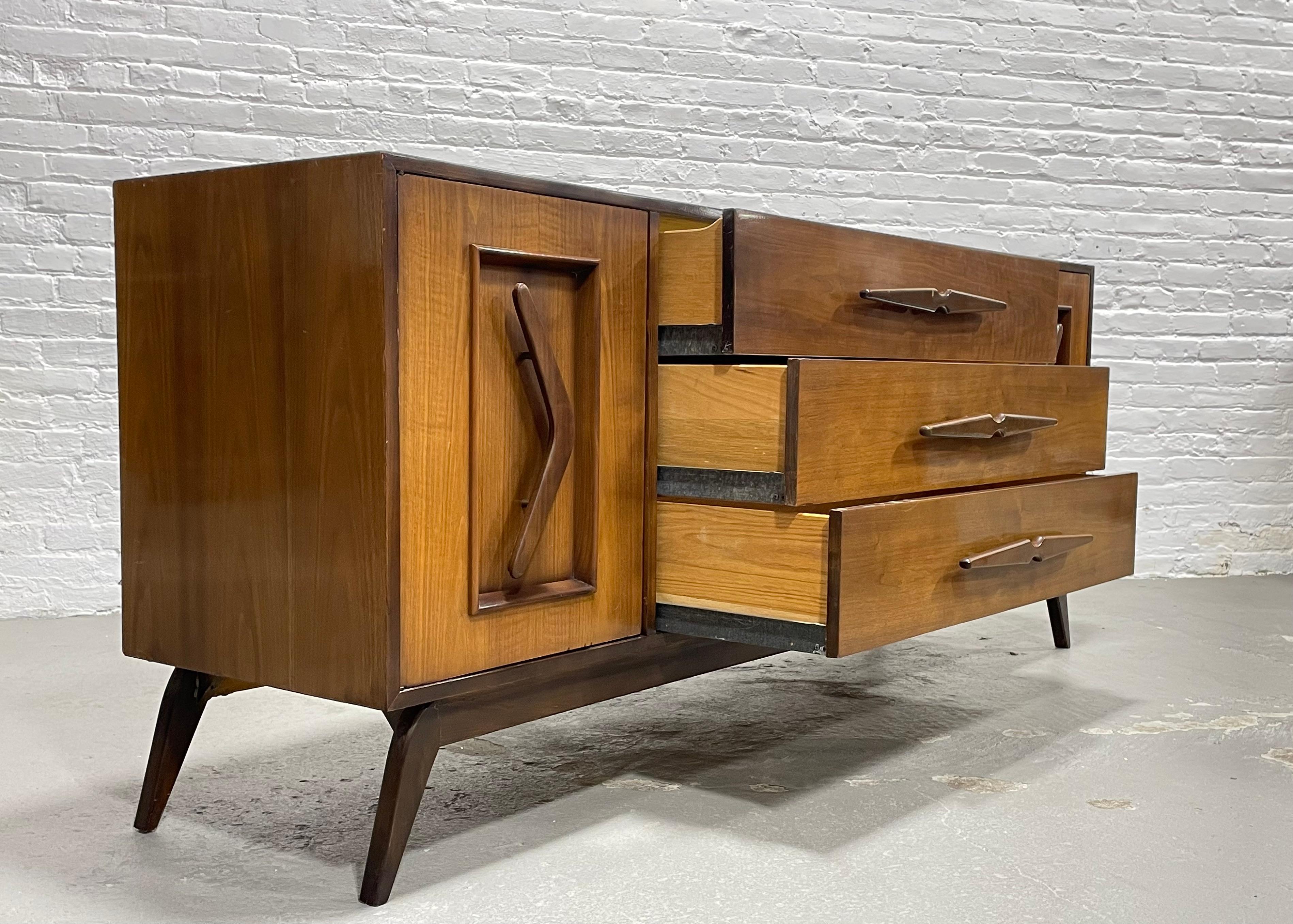 Long + Sexy Mid-Century Modern Sculpted Dresser / Sideboard, circa 1960s For Sale 6
