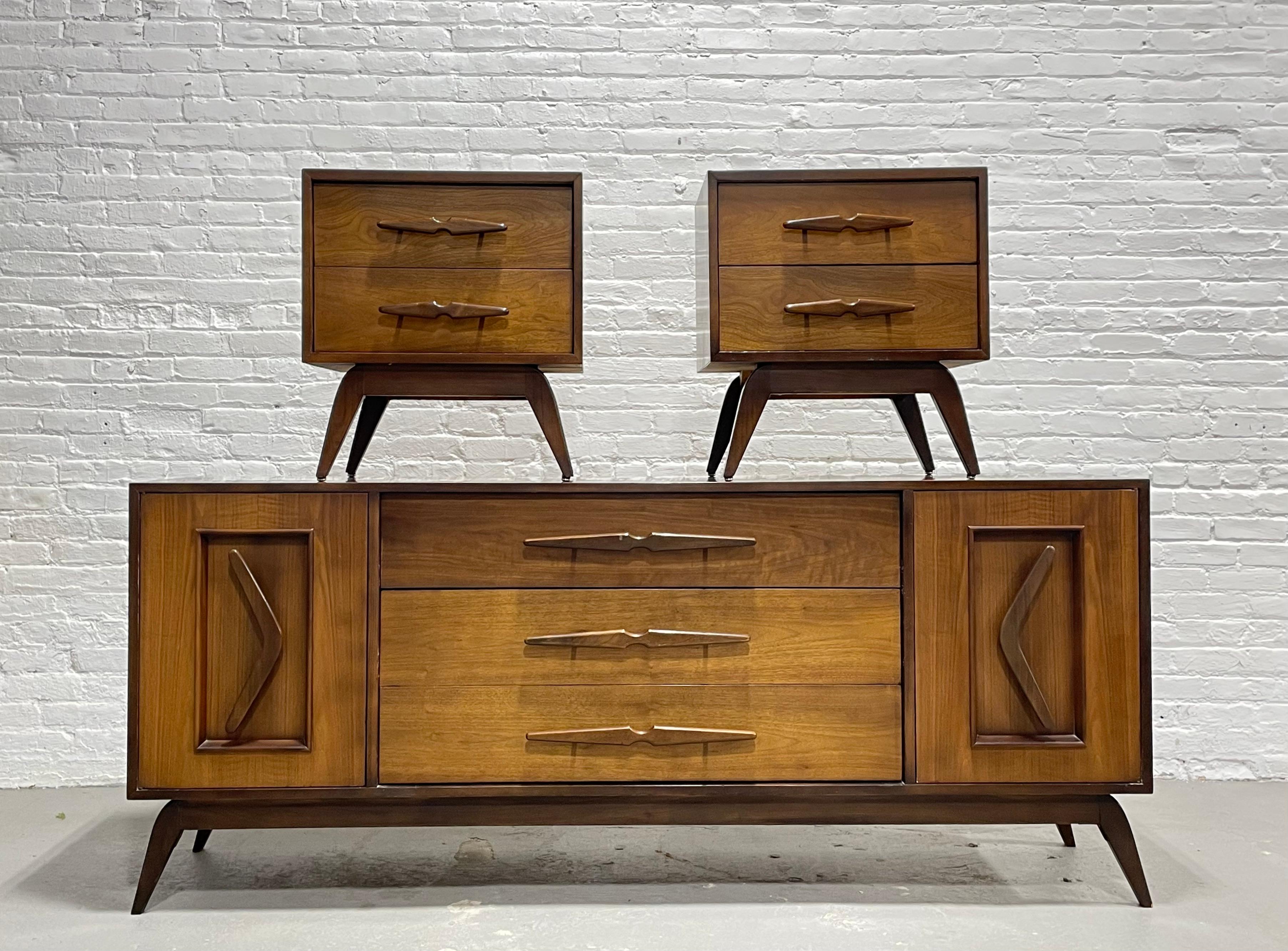 Long + Sexy Mid-Century Modern Sculpted Dresser / Sideboard, circa 1960s For Sale 8