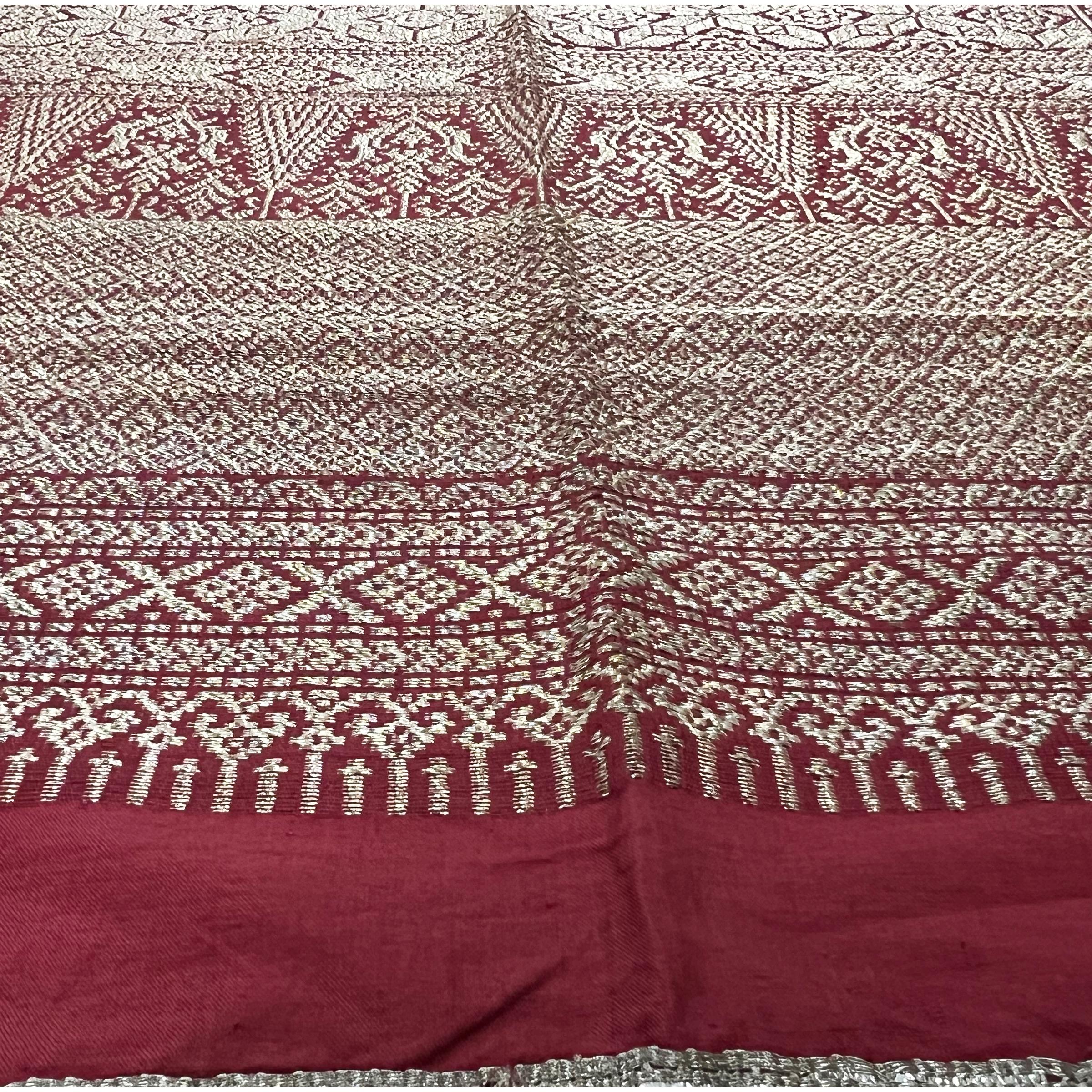 Long Silk and Metal Thread Textile, India, 19th Century In Good Condition For Sale In London, GB