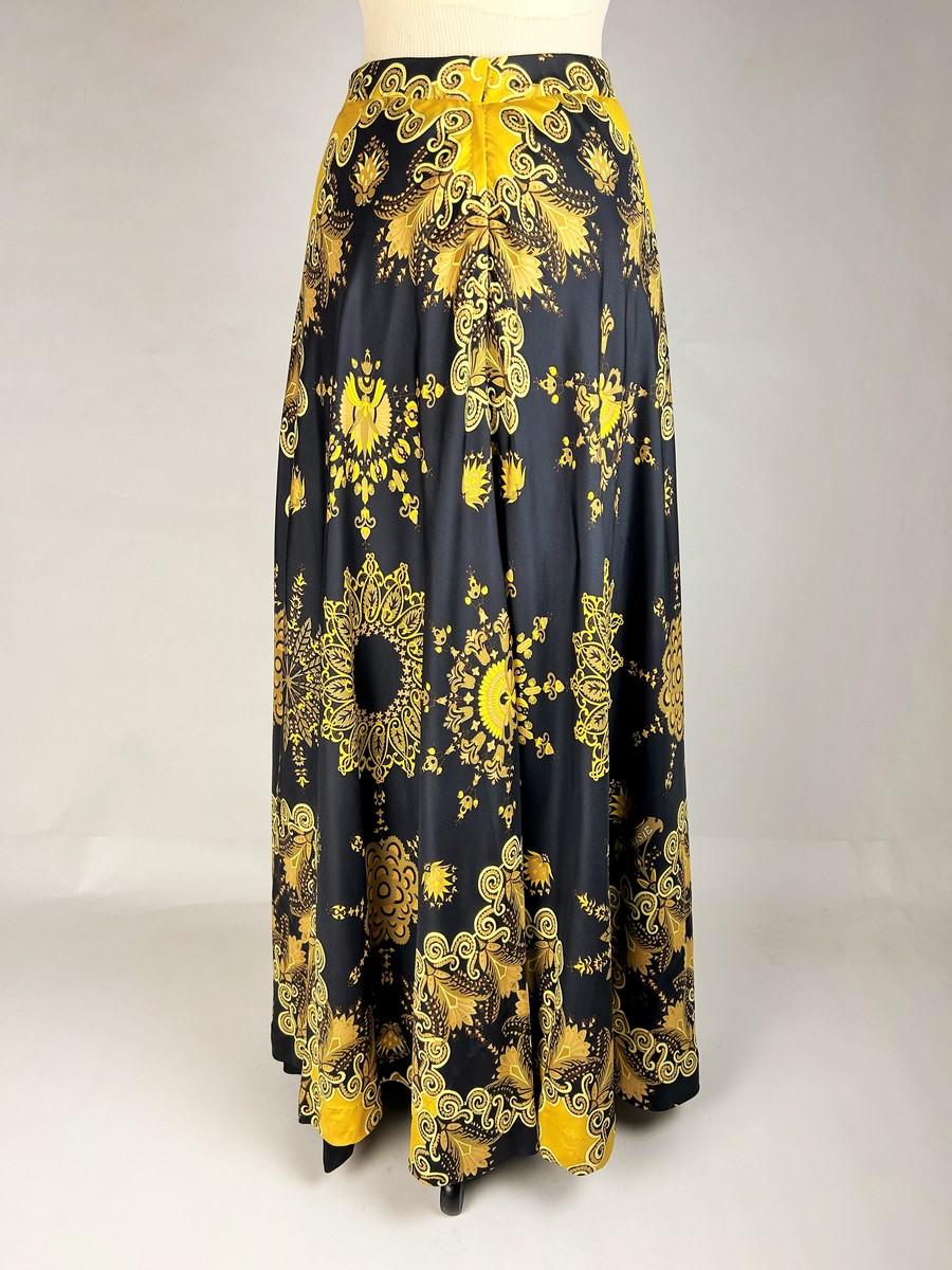 Long silk skirt by Hermès, named fantaisie design by Henri d'Origny Circa 1998 For Sale 6