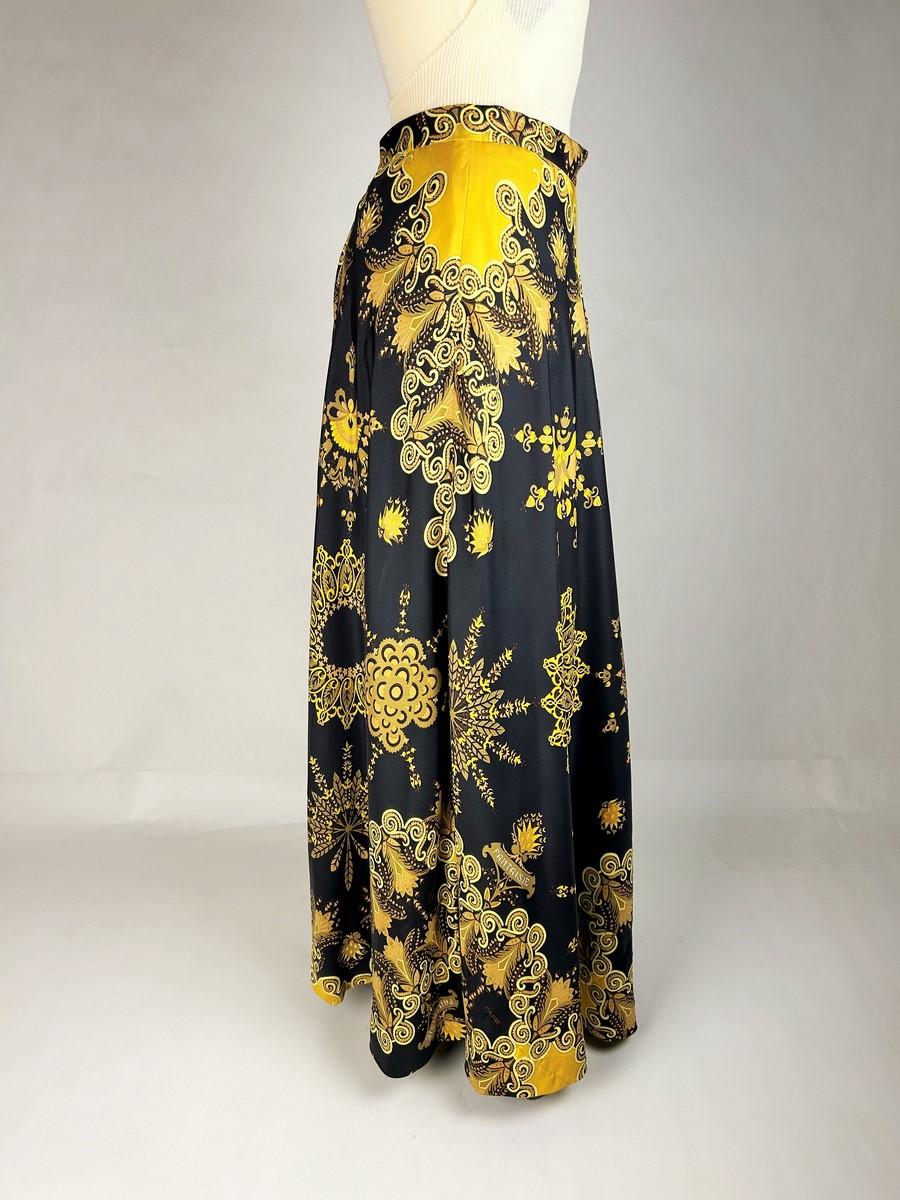 Long silk skirt by Hermès, named fantaisie design by Henri d'Origny Circa 1998 For Sale 5