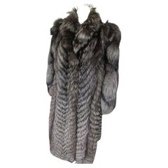Long Silver Fox Fur Coat