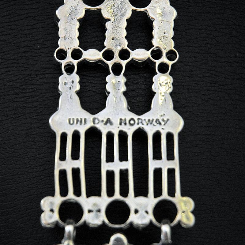 Long Silver Necklace by Marianne Berg for Uni David-Andersen, Norway, 1960s For Sale 3