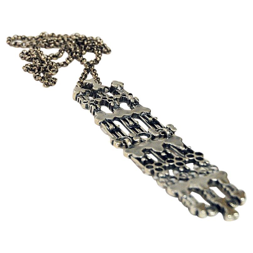 Long Silver Necklace by Marianne Berg for Uni David-Andersen, Norway, 1960s