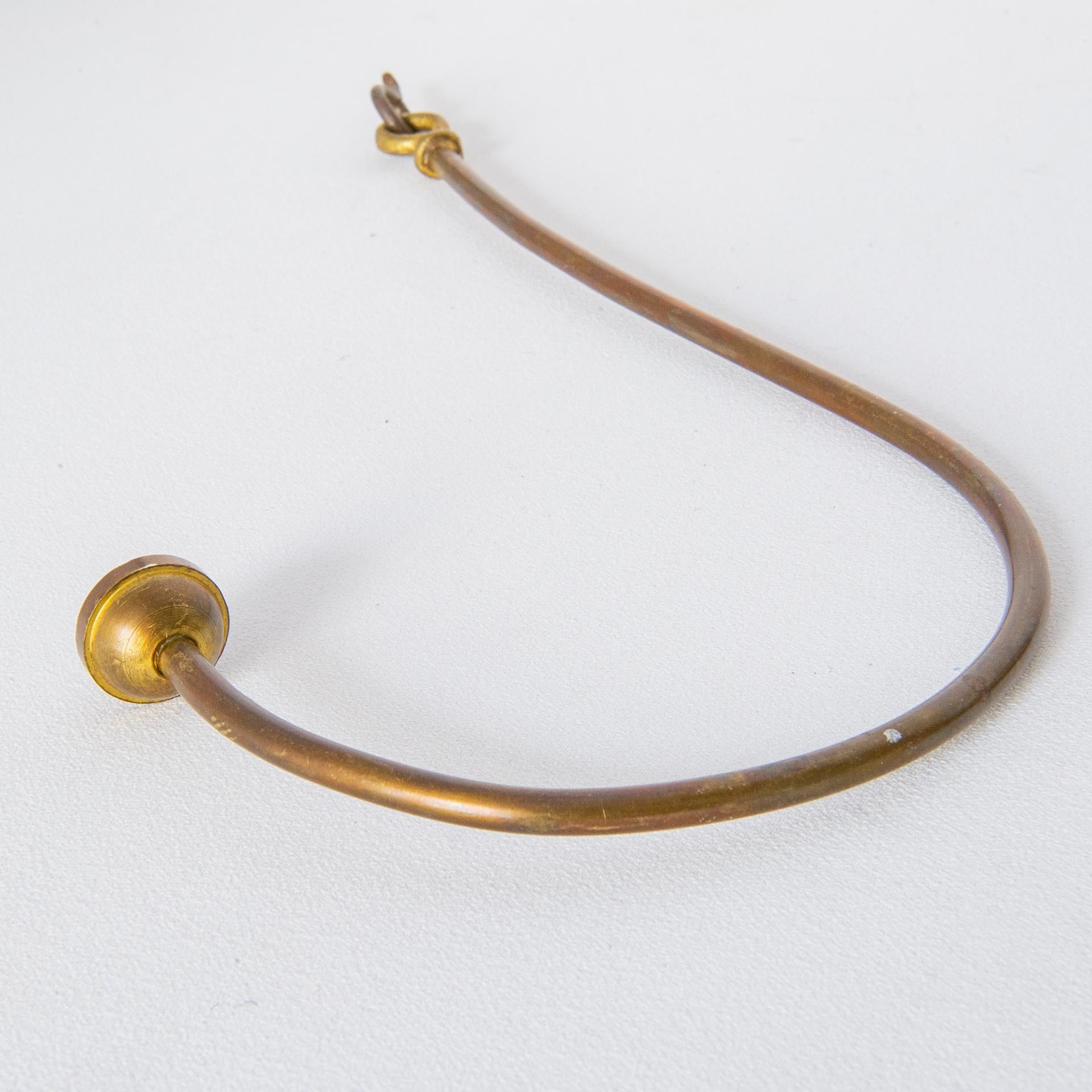 French Long Single Curtain Brass Tie-Back For Sale
