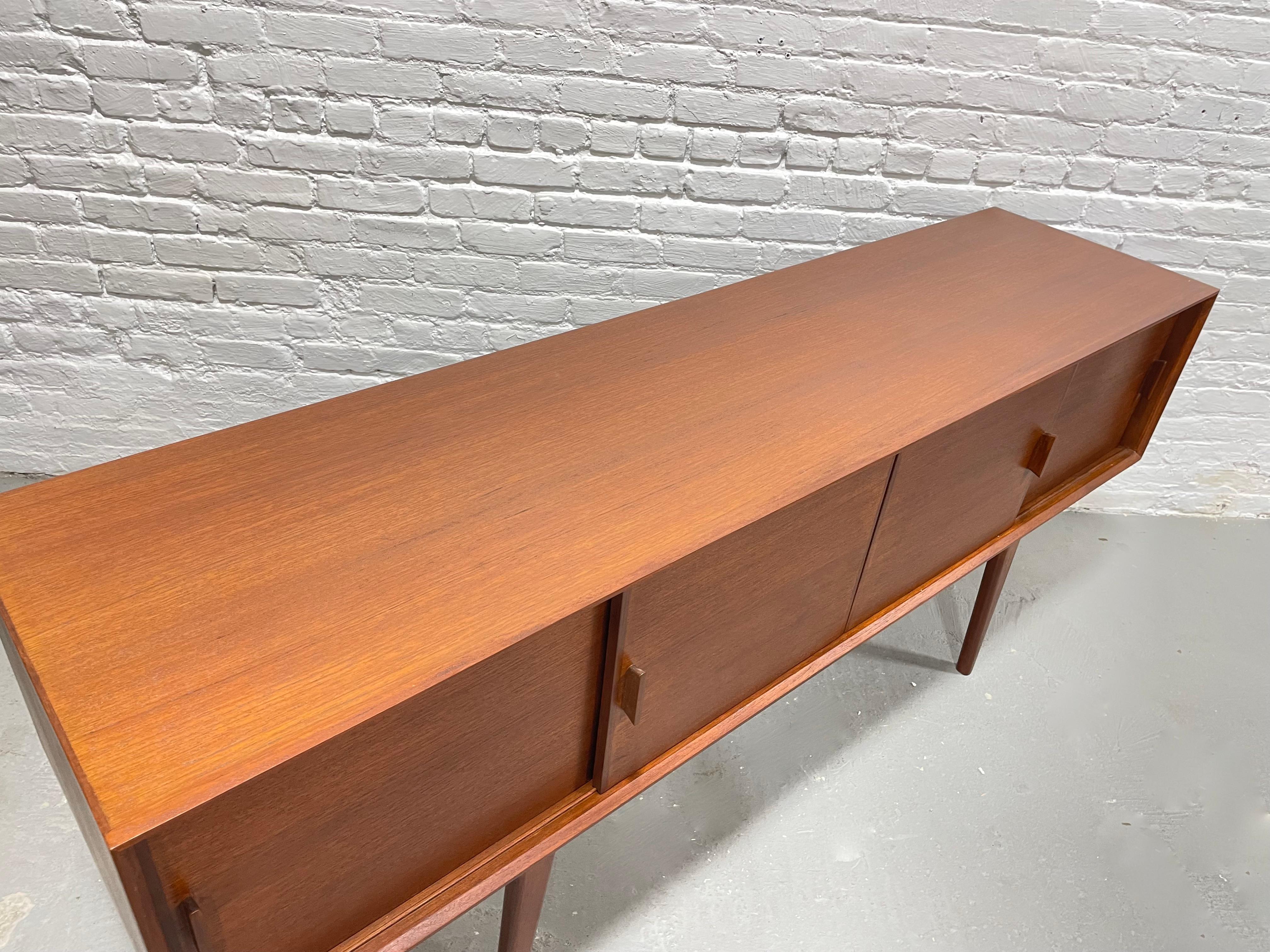 LONG + Sleek Handmade Mid Century MODERN styled CREDENZA media stand For Sale 4
