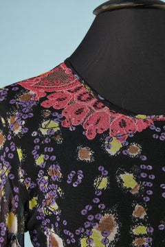 Long sleeve tee-shirt in printed stretch tulle Christian Lacroix Jeans