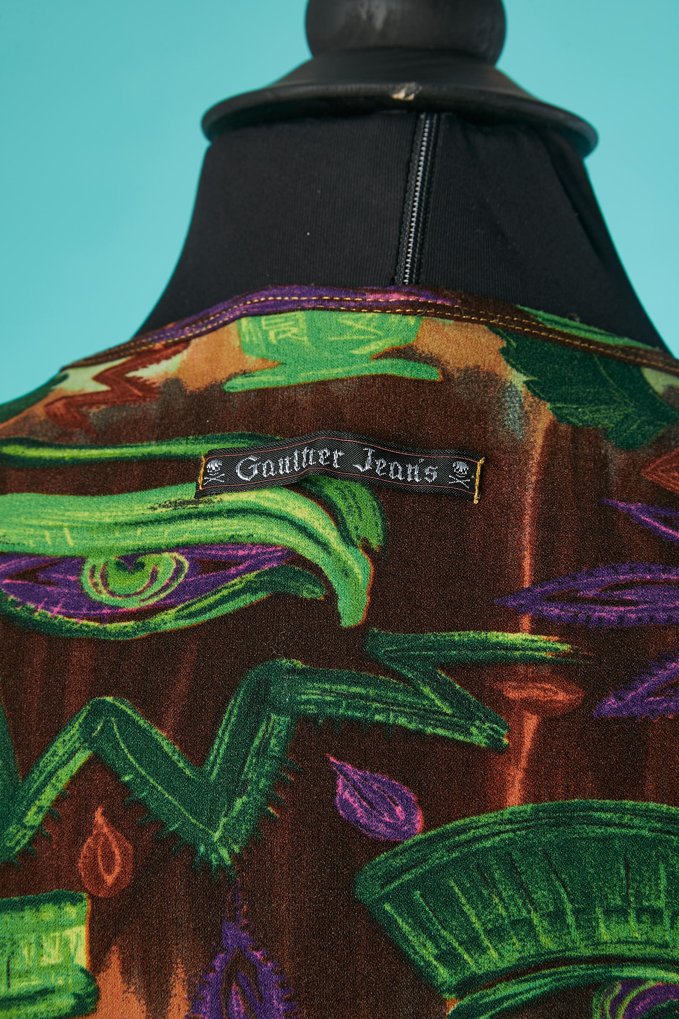 Women's Long sleeve tee-shirt with Egyptian pattern print Gaultier Jean's For Sale