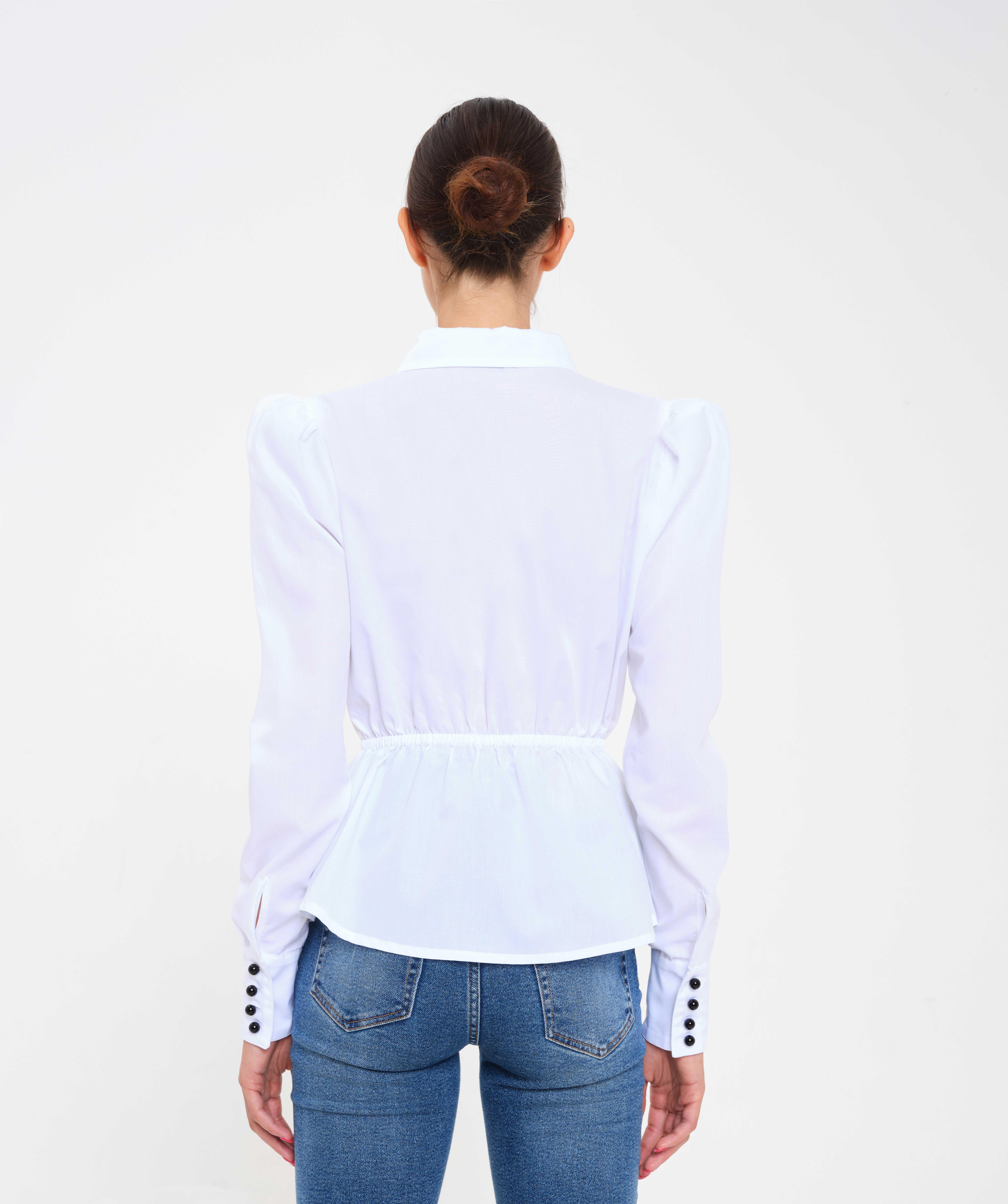 Women's or Men's Long-sleeved shirt puffed shoulders shirt