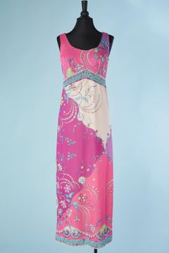 Long sleeveless printed jersey dress Emilio Pucci for Formfit Rodgers Circa 1960