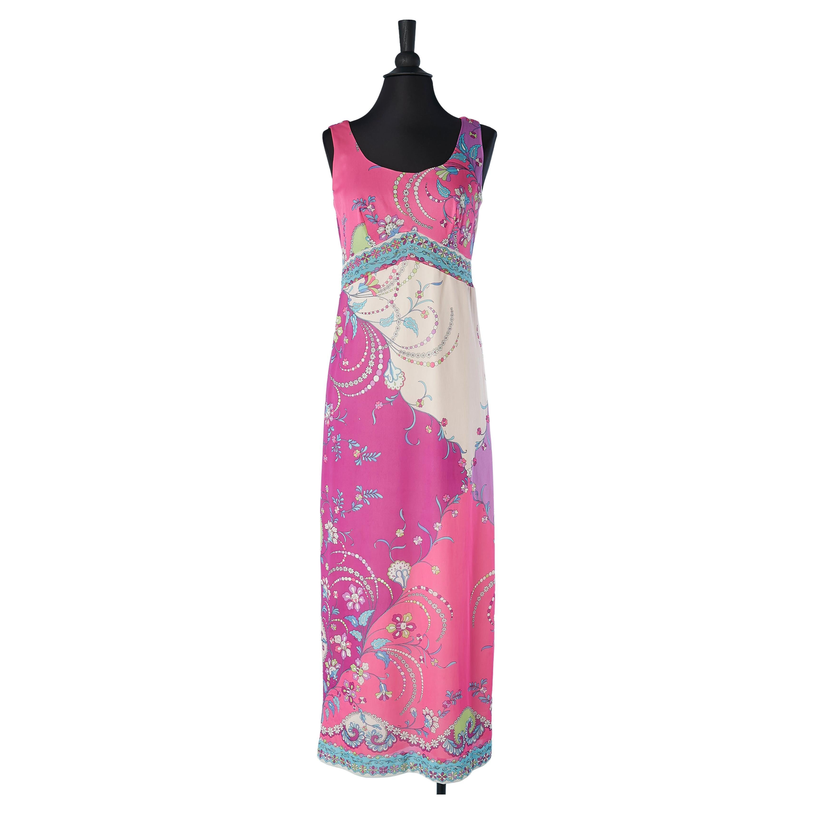 Long sleeveless printed jersey dress Emilio Pucci for Formfit Rodgers Circa 1960