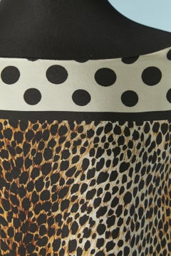 Long sleeves tee-shirt with cotton jersey and printed silk D&G by Dolce Gabbana