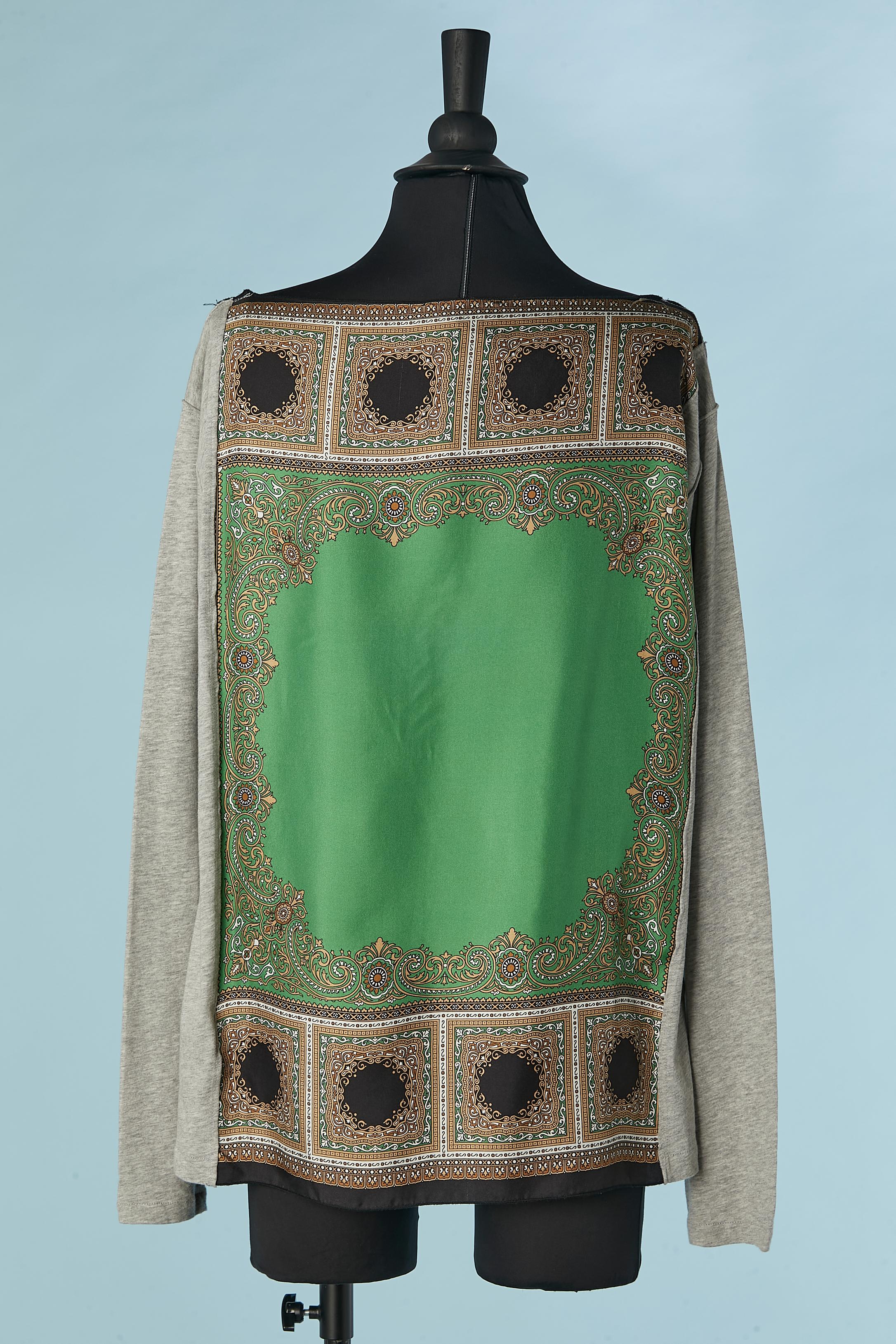 Women's or Men's Long sleeves tee-shirt with cotton jersey and printed silk D&G by Dolce Gabbana For Sale
