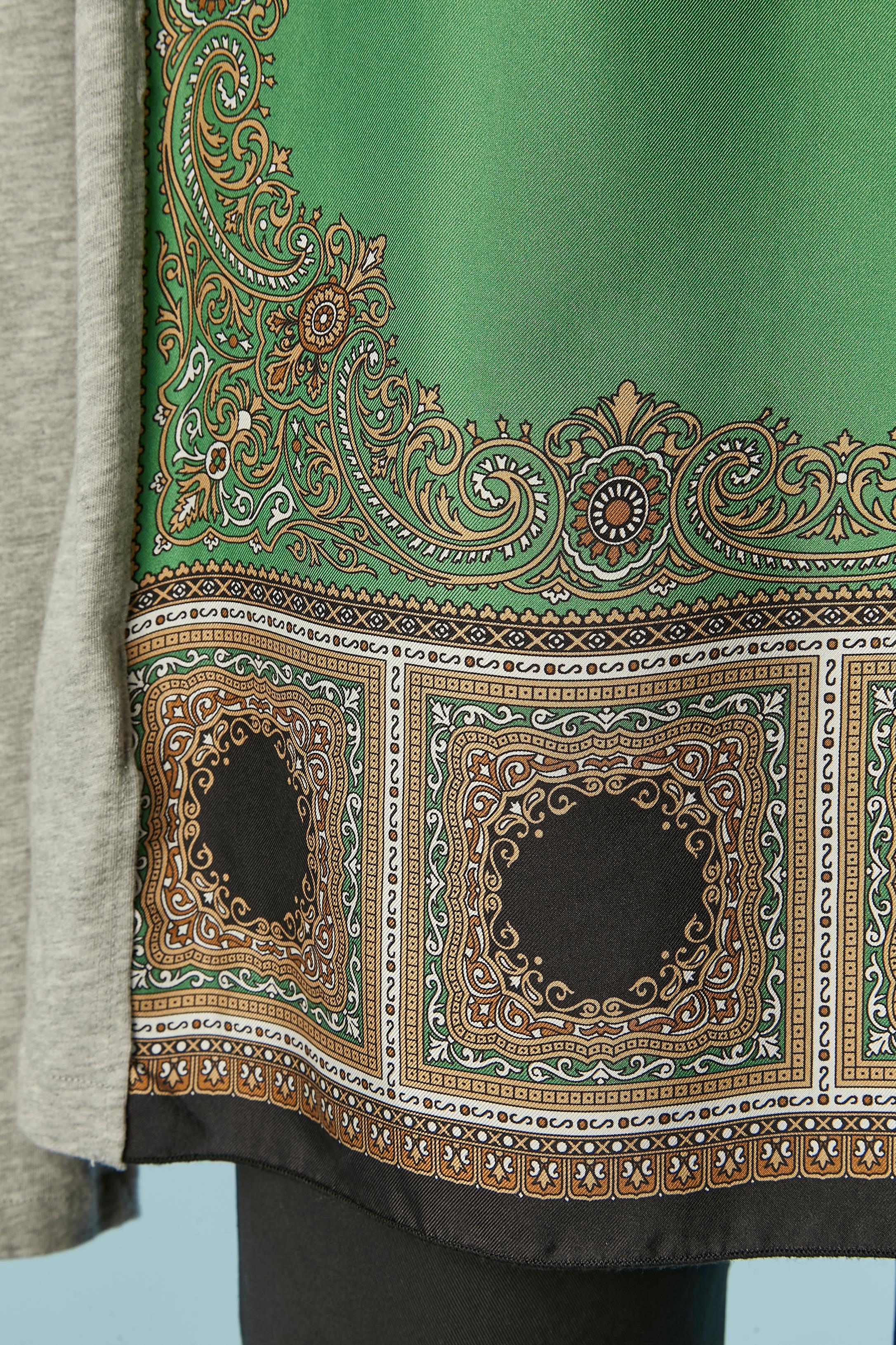 Long sleeves tee-shirt with cotton jersey and printed silk D&G by Dolce Gabbana For Sale 1