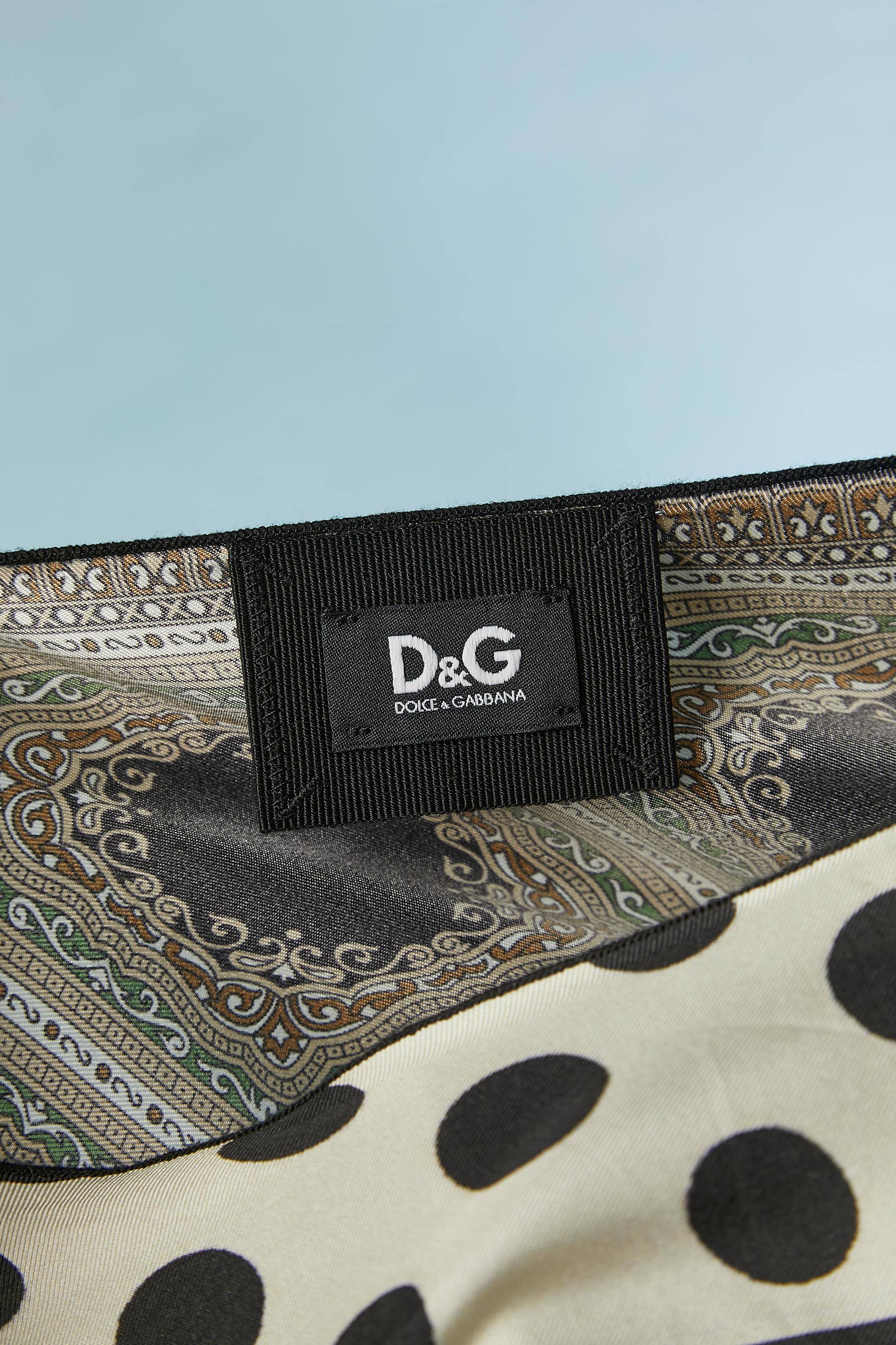 Long sleeves tee-shirt with cotton jersey and printed silk D&G by Dolce Gabbana For Sale 2