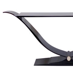 Long Slender Art Deco Style Console Table in Black Piano Lacquer