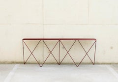 Long Slim Burgundy Giraffe Console Table by &New