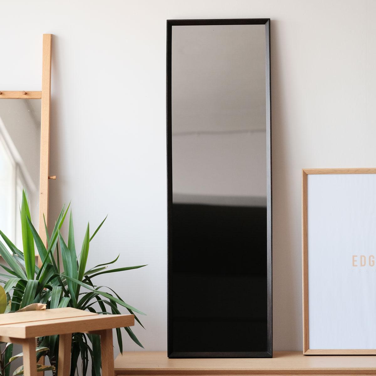 Turc Miroir long fumé avec cadre en bois - REGULAR en vente