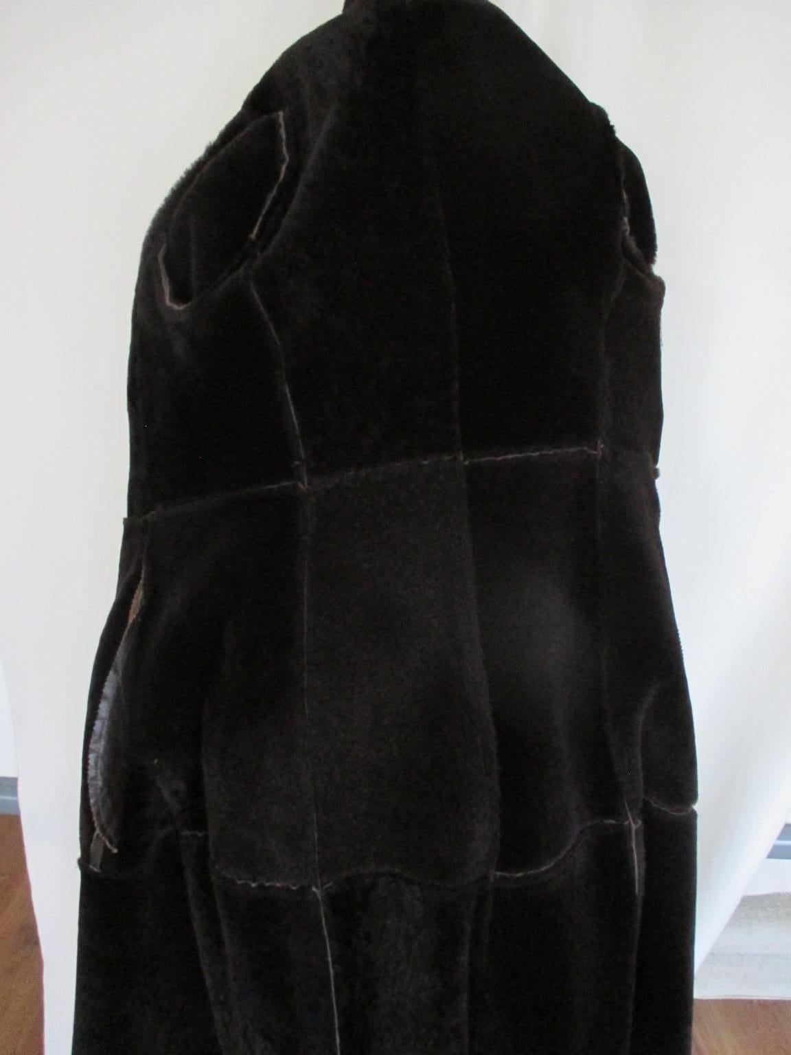 Women's or Men's Long Soft Lamb Shearling fur Coat For Sale