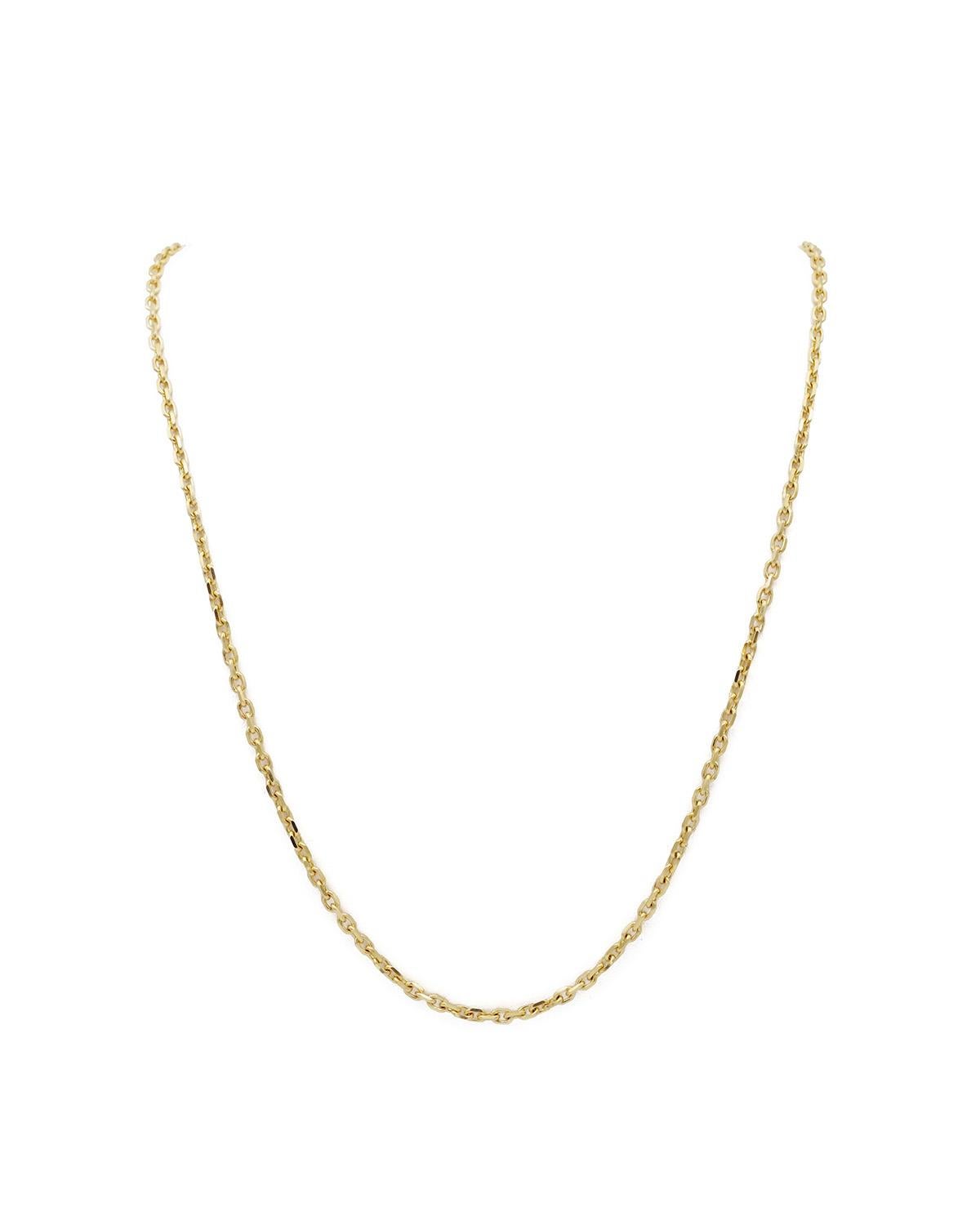 Women's or Men's Long solid heavy gold French cable chain in 18k yellow gold For Sale