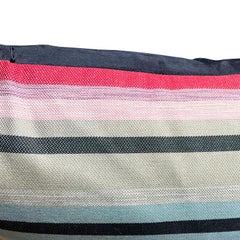 Long South West Sunbrella Outdoor Lumbar Pillow in Pink Stripes & Down Filling