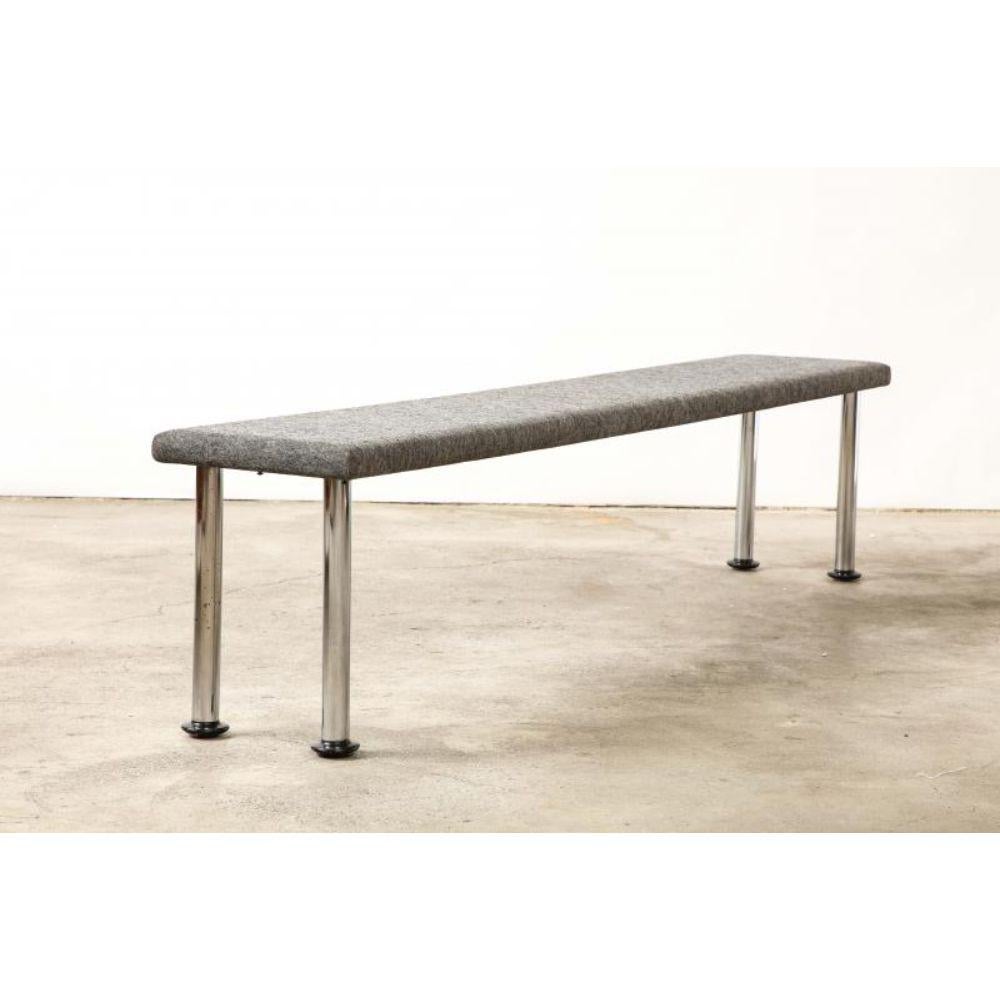 Modern Long Steel and Felt Bench by Roberto Gabetti & Aimaro Isola, 1969 For Sale