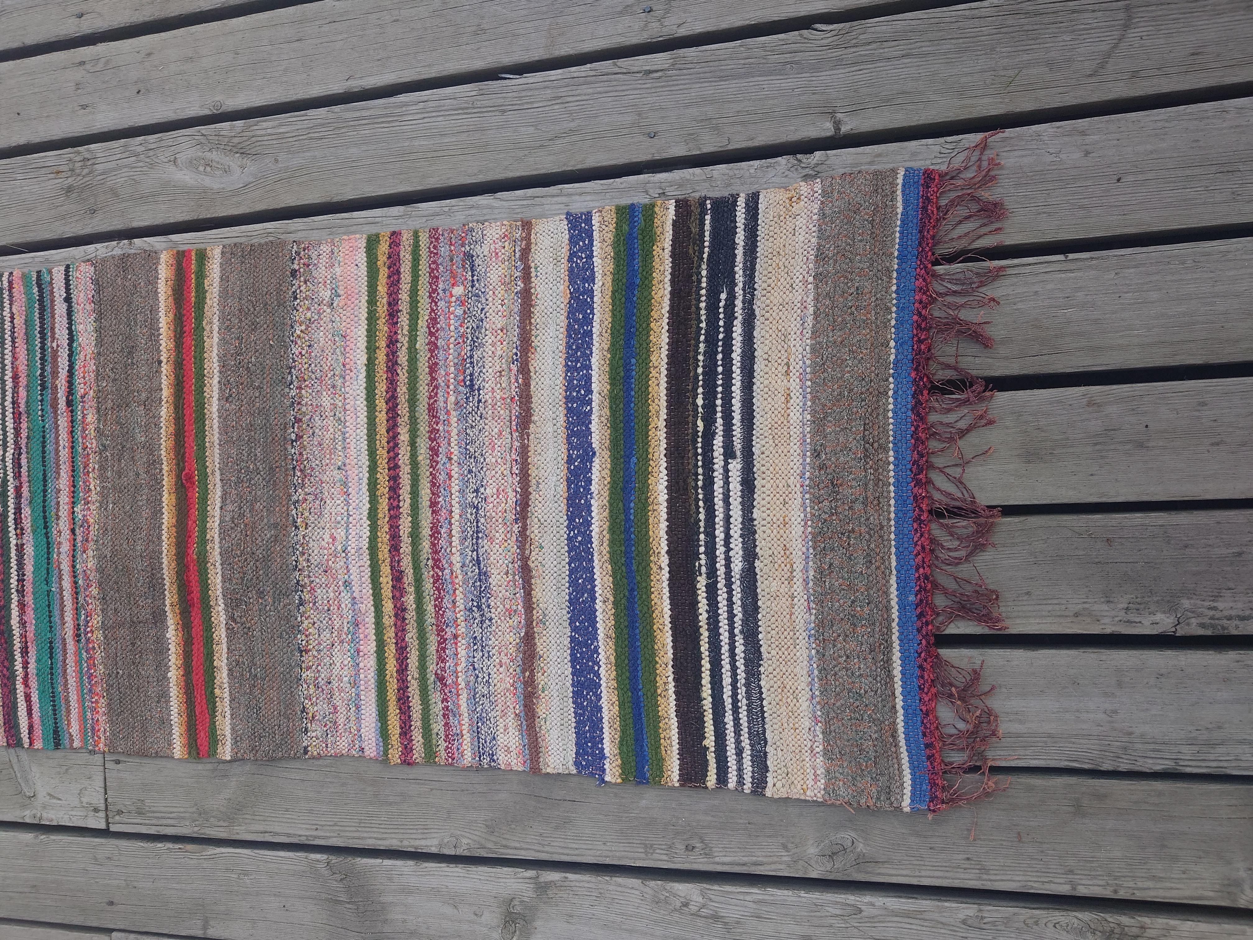 Long Swedish Rag rug For Sale 3